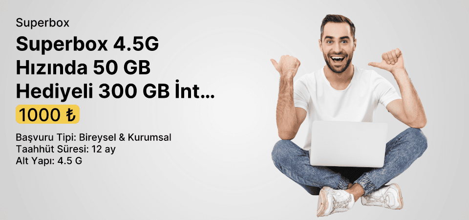 Superbox 4.5G Hızında 50 GB Hediyeli 300 GB İnternet