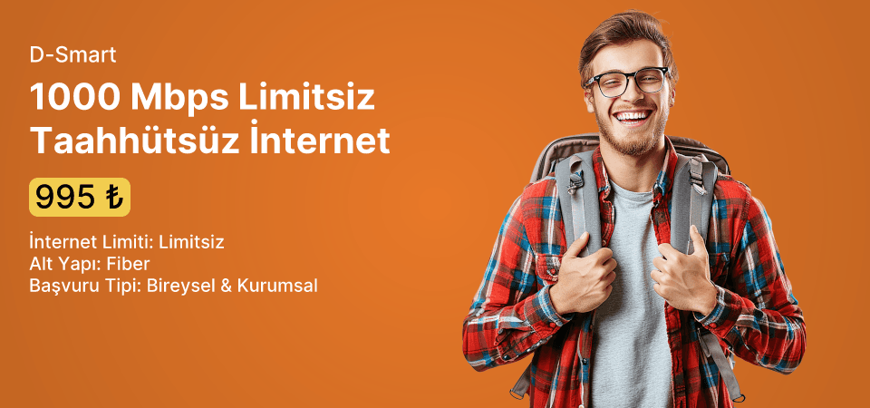 1000 Mbps Limitsiz Taahhütsüz İnternet