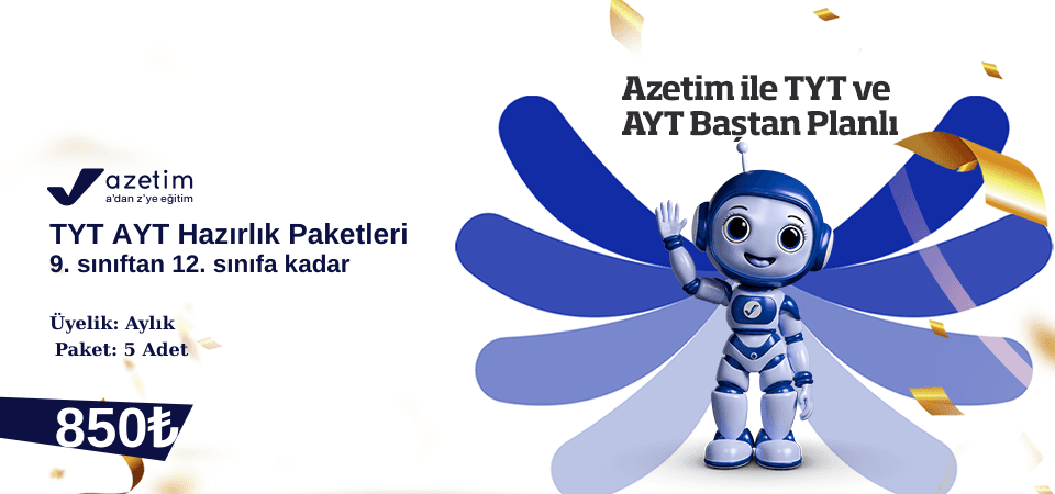 Azetim TYT  AYT Hazırlık 5'li Paket ( 9. sınıftan 12. sınıfa kadar) 