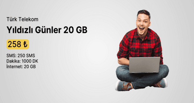 Türk Telekom Yıldızlı Günler 20 GB 258 TL