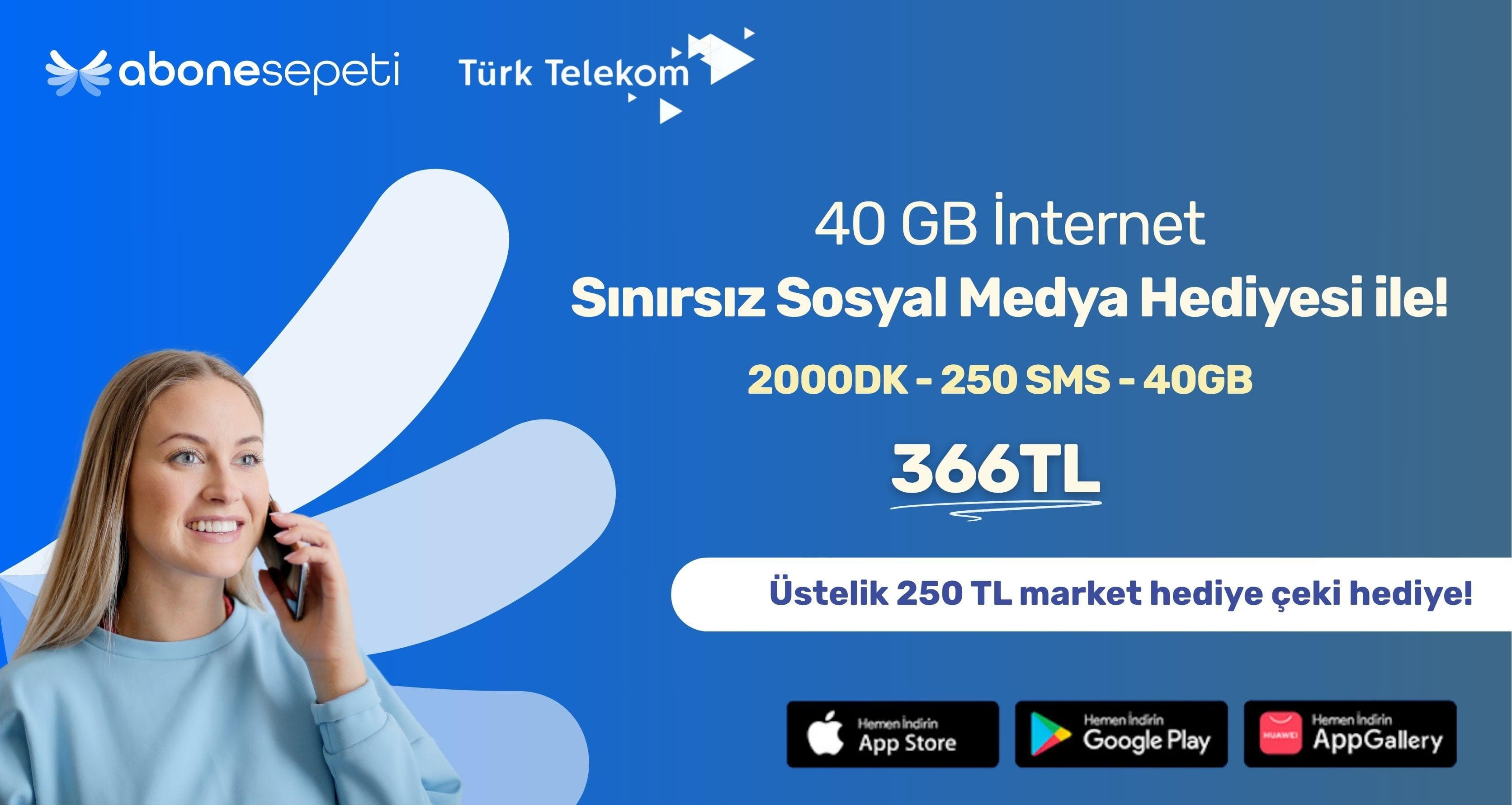 366 TL'ye Sınırsız Sosyal Medya Hediyeli 40 GB Muhteşem Kampanya